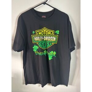 Harley-Davidson Dublin Ireland Shamrock Graphic T-Shirt Mens XL Black 2018 Tee